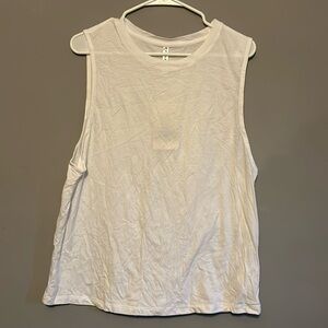 Fabletics White Muscle Tank - M